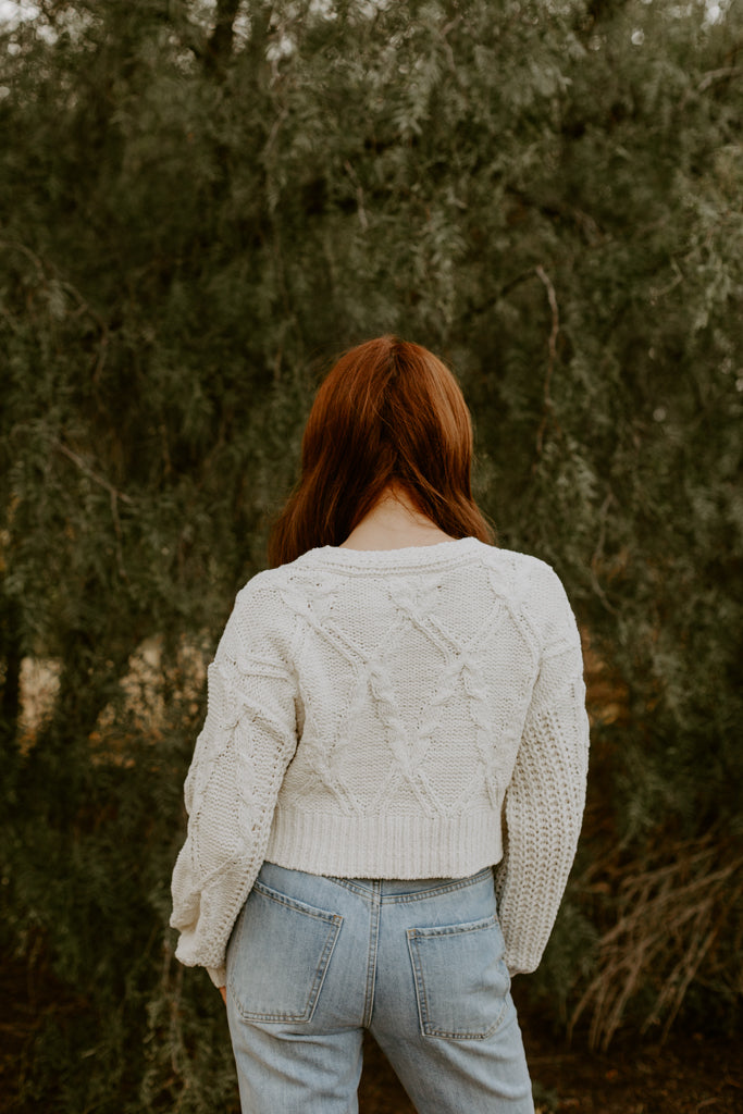 Ivory Cable Knit Top