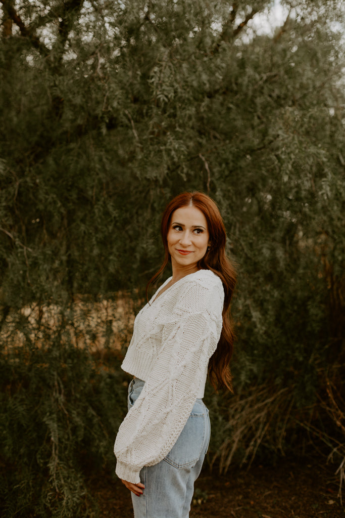 Ivory Cable Knit Top