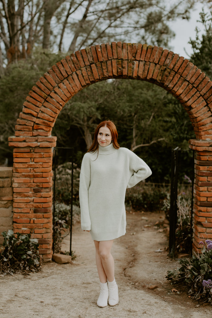 Oversized Sweater Dress (Lime Green)