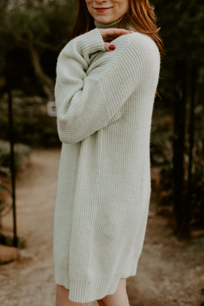 Oversized Sweater Dress (Lime Green)