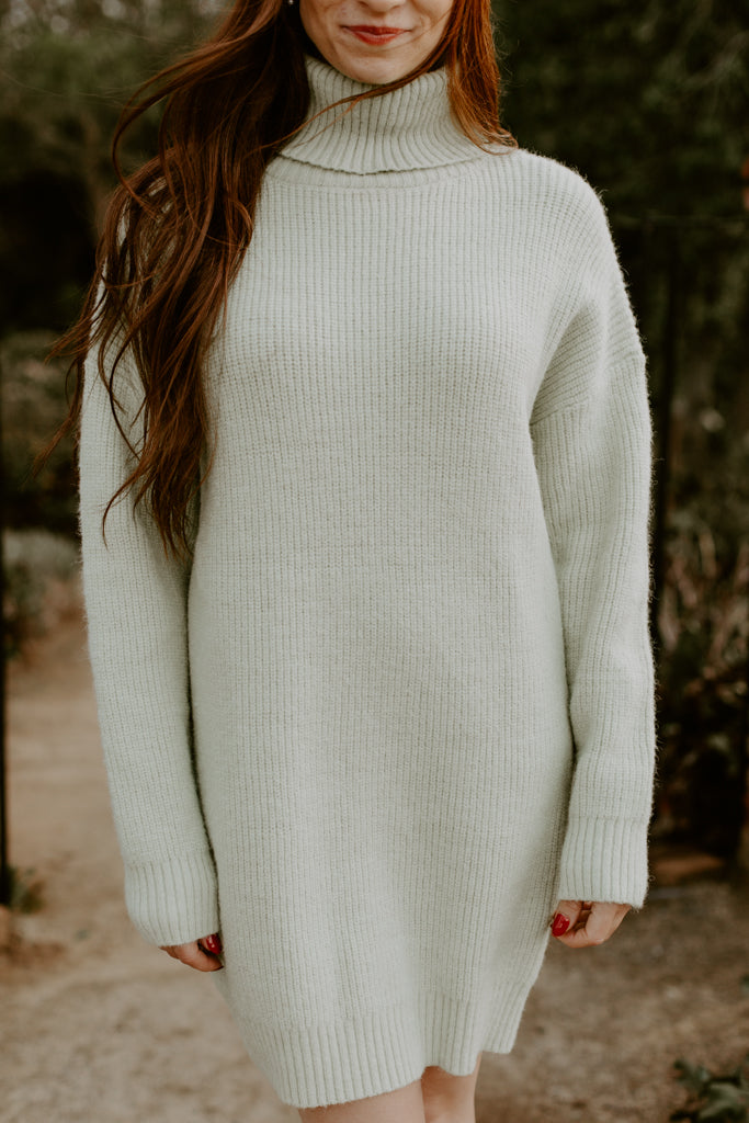 Oversized Sweater Dress (Lime Green)