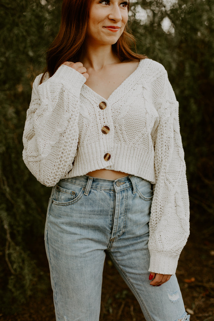 Ivory Cable Knit Top