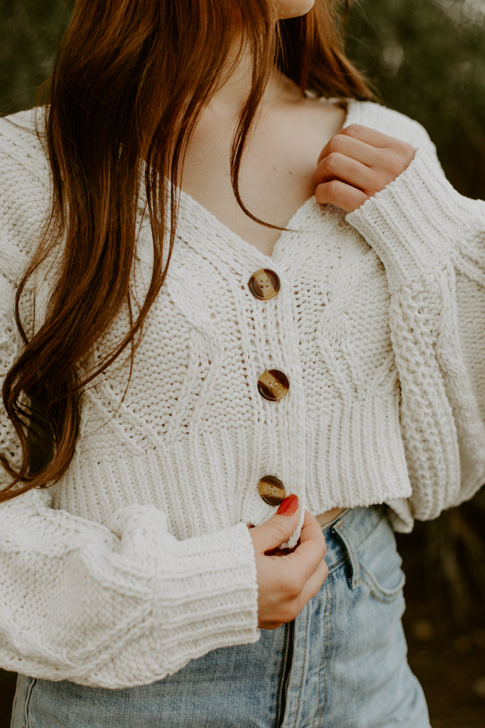 Ivory Cable Knit Top