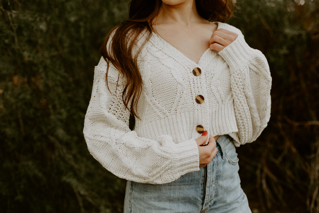 Ivory Cable Knit Top