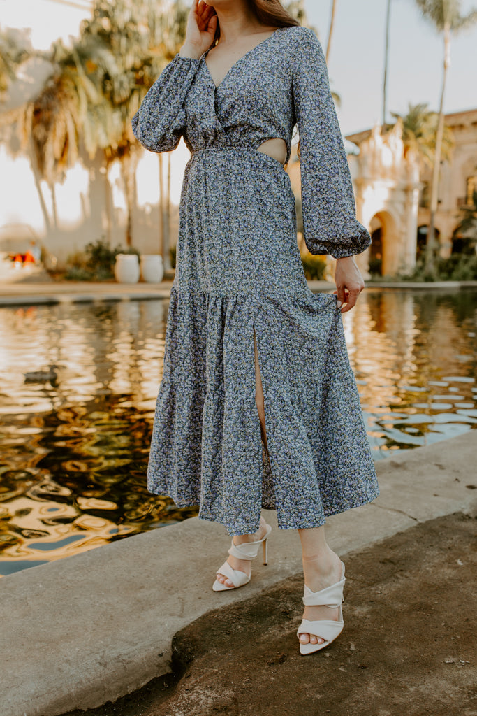 Floral Side cutout Maxi Dress