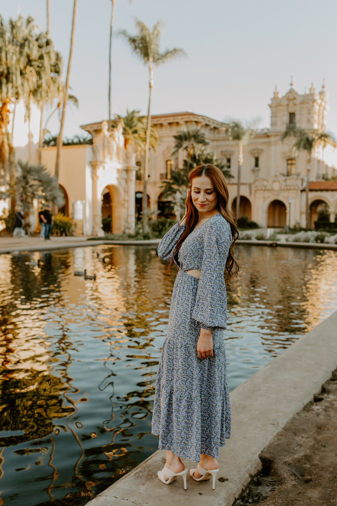 Floral Side cutout Maxi Dress