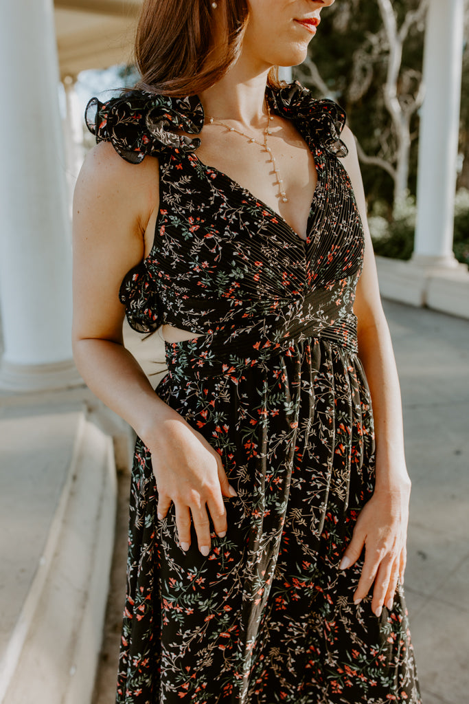 Ruffle Strap Maxi Dress