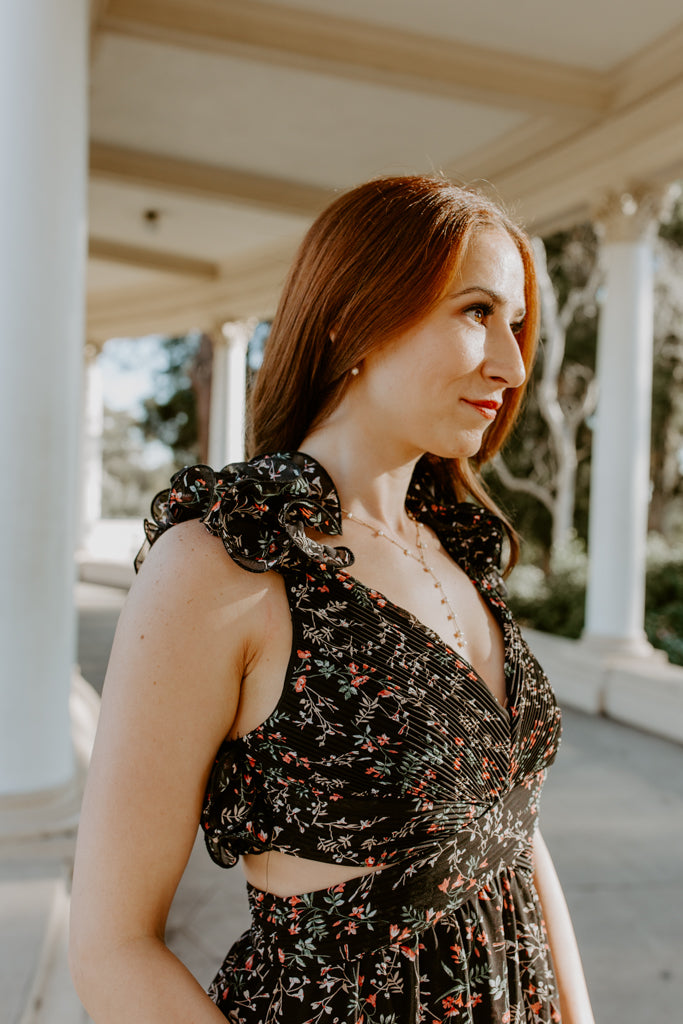 Ruffle Strap Maxi Dress