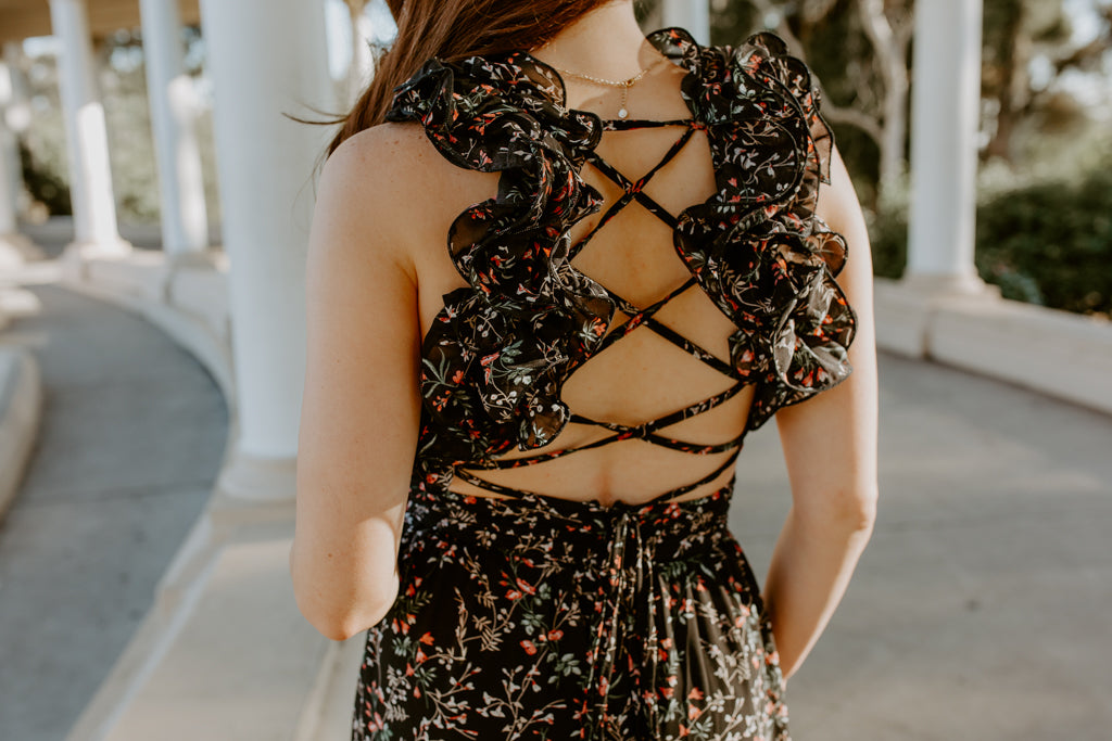 Ruffle Strap Maxi Dress