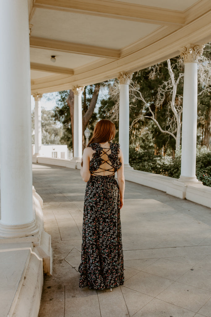 Ruffle Strap Maxi Dress