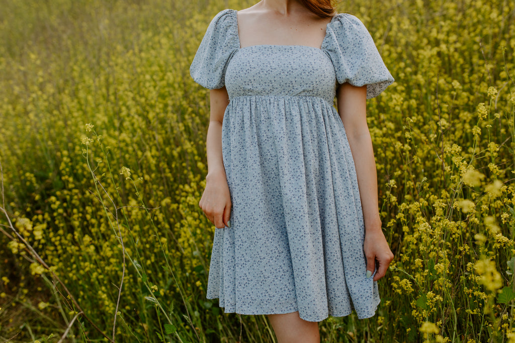 Blue Floral Mini Dress