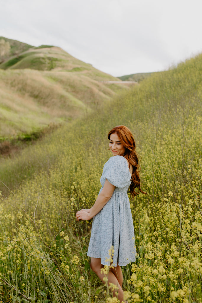 Blue Floral Mini Dress