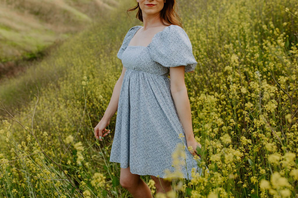 Blue Floral Mini Dress