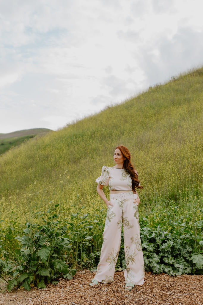 Blush and Olive High Waist Pant