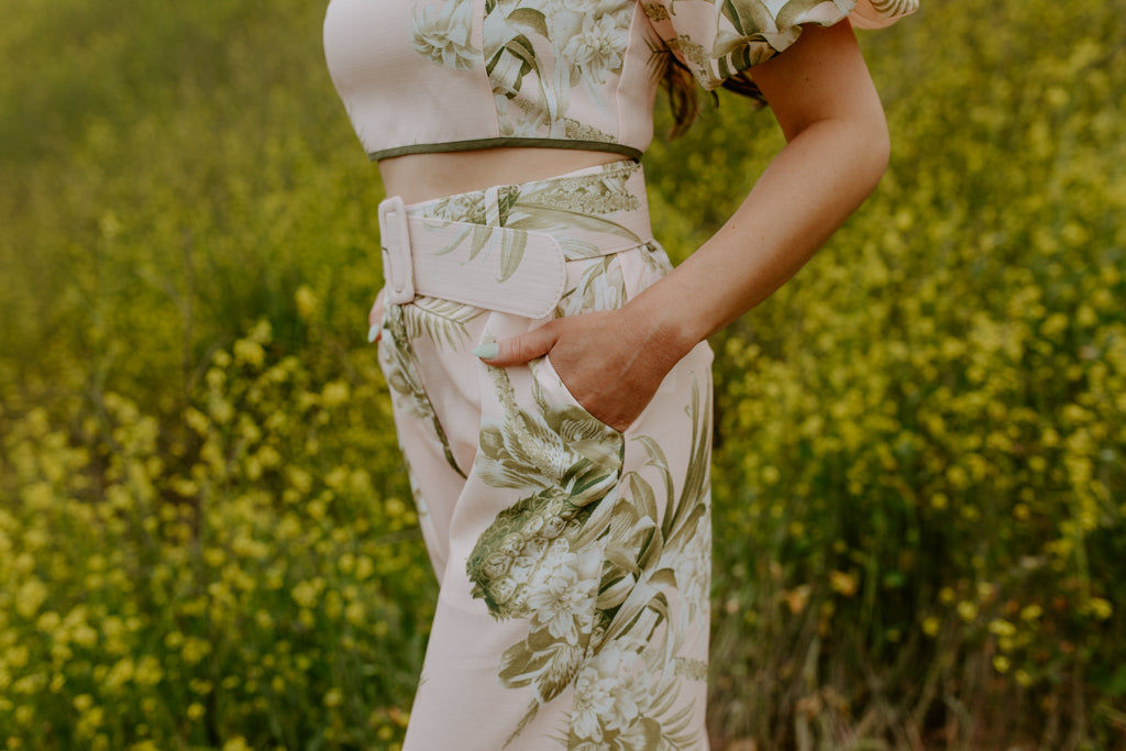 Blush and Olive High Waist Pant