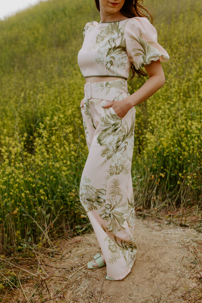 Blush and Olive High Waist Pant