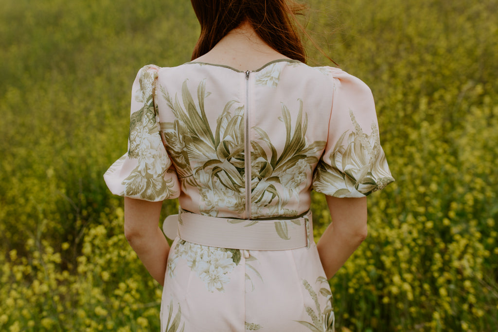Blush and Olive Floral Crop Top