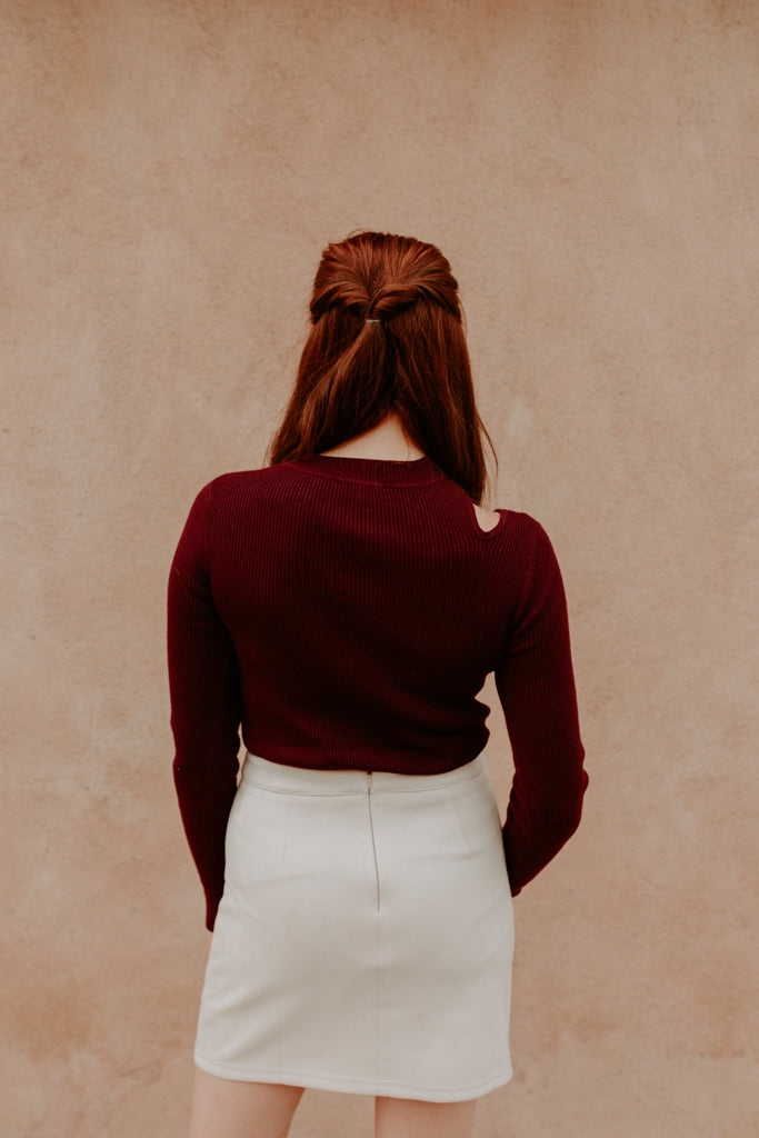 Faux Suede Button Mini Skirt