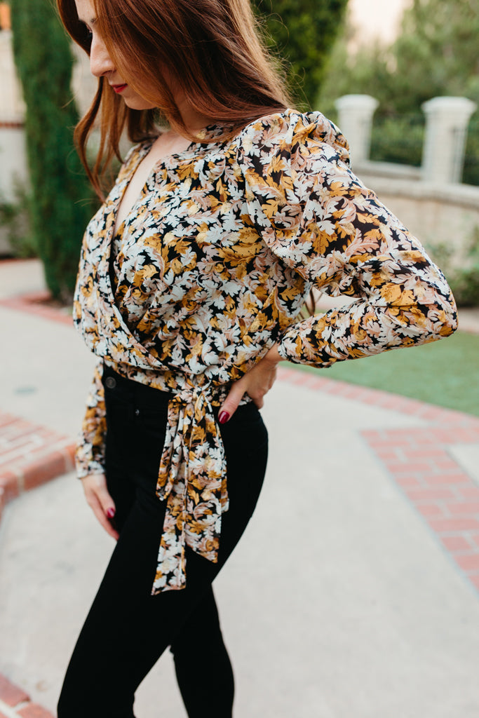 Metallic Surplice Top