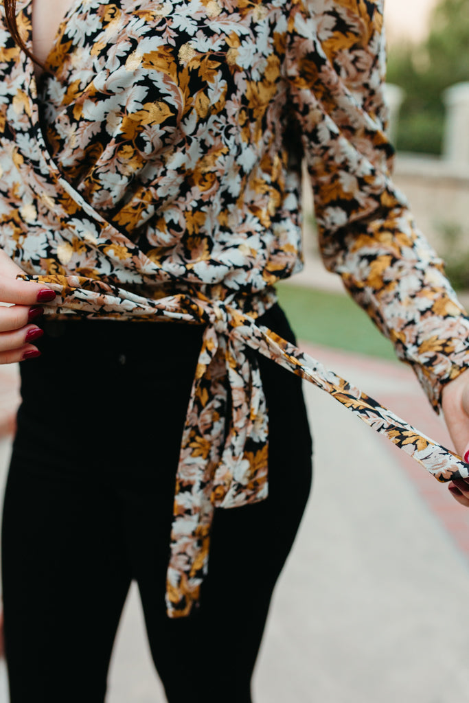 Metallic Surplice Top