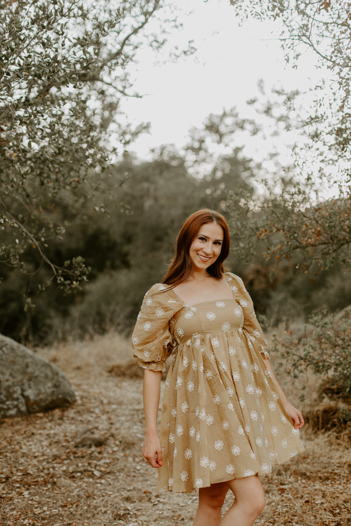 Dark Yellow Floral Dress