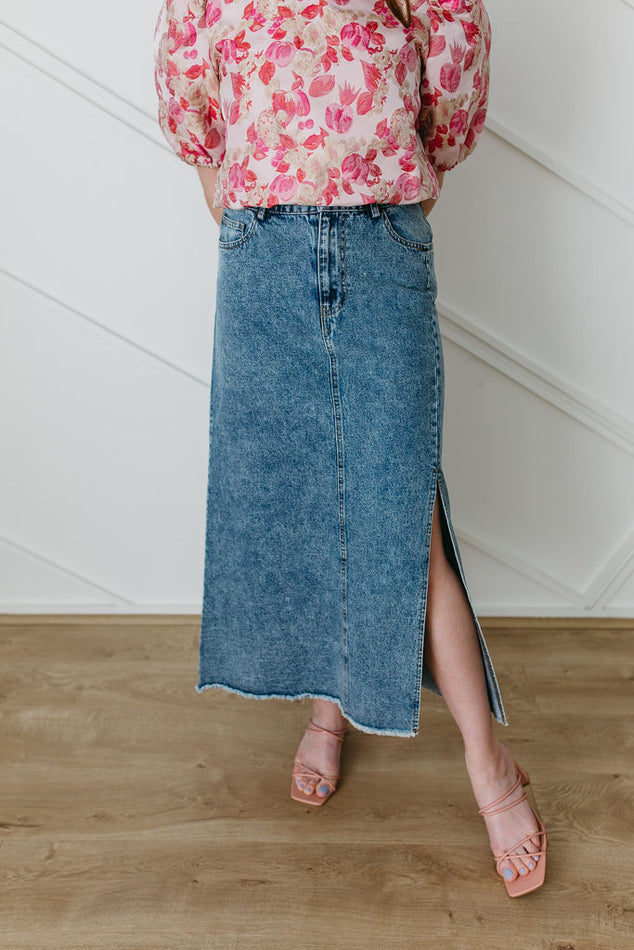 Denim Midi Skirt