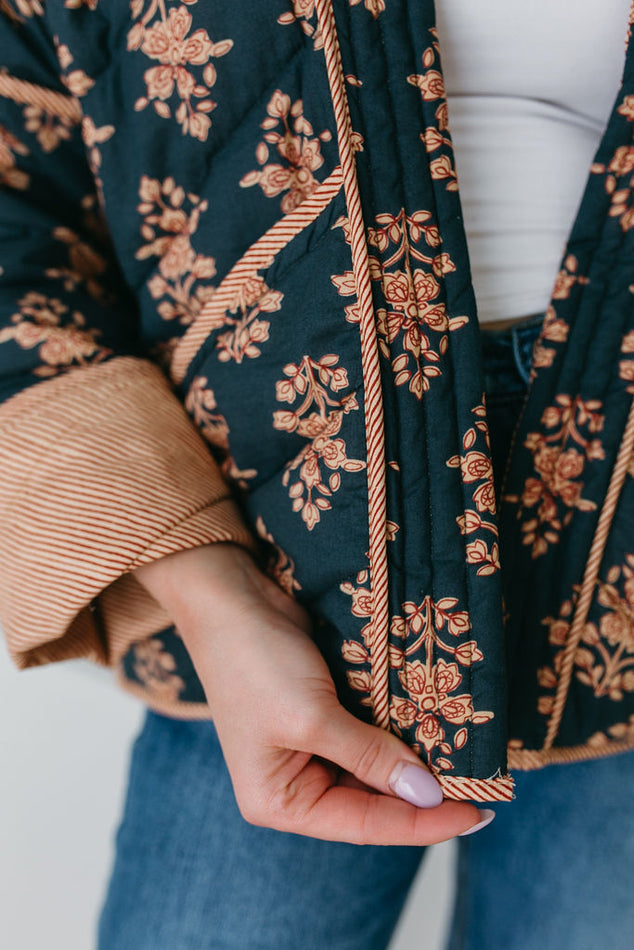 Dark Teal Quilted Puff Jacket