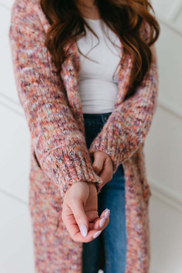 Wine Multi Bubble Sleeve Cardigan