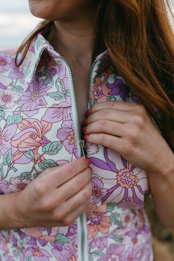 Floral Zip-Up Dress