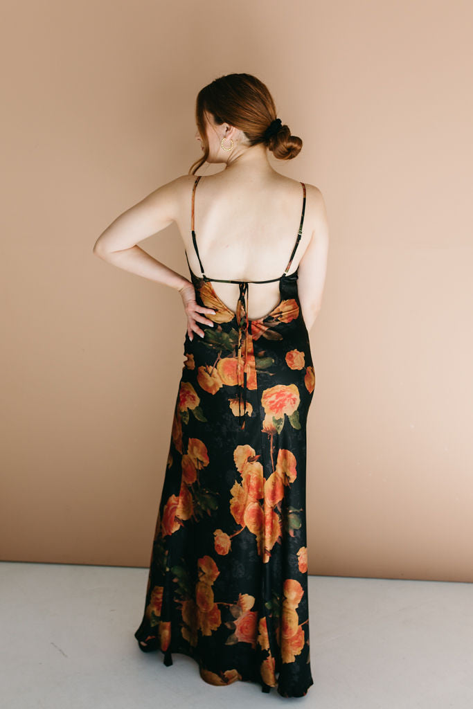 Floral Print Slit Maxi Dress