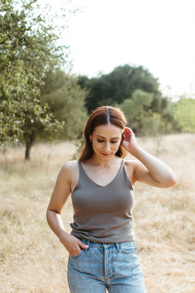 Knit Shell Tank Dark Thyme