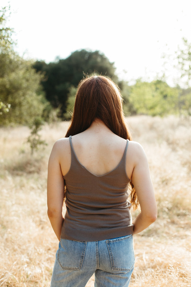 Knit Shell Tank Dark Thyme