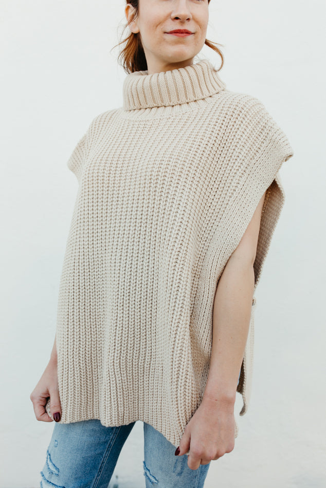 Turtle Neck Boxy Vest