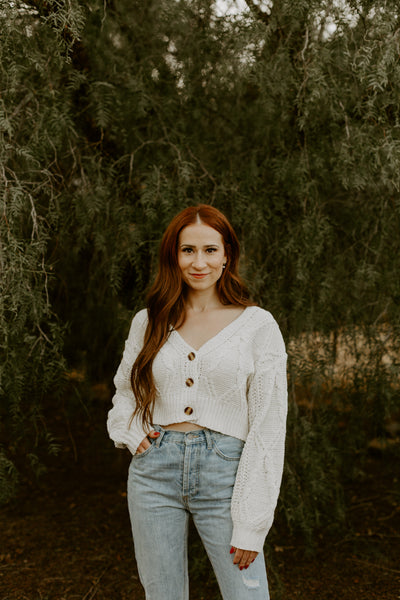 Ivory Cable Knit Top