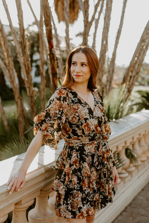 Floral Tiered Ruffle Mini Dress