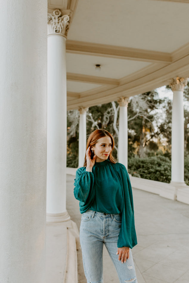 Teal Woven Top