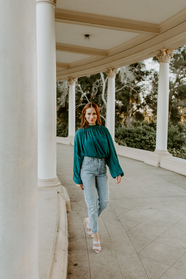 Teal Woven Top