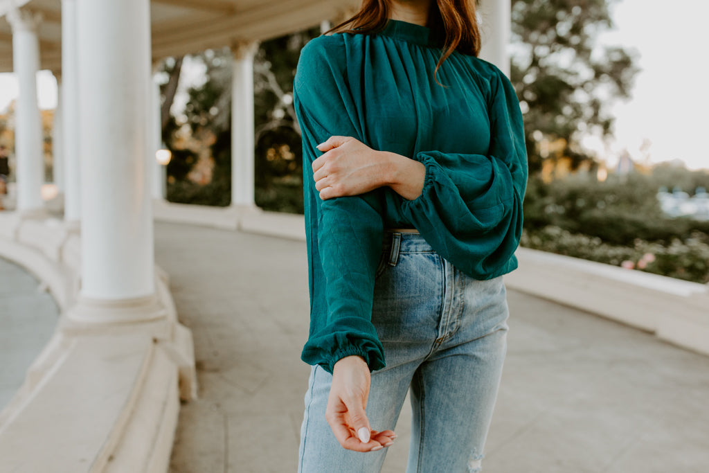 Teal Woven Top