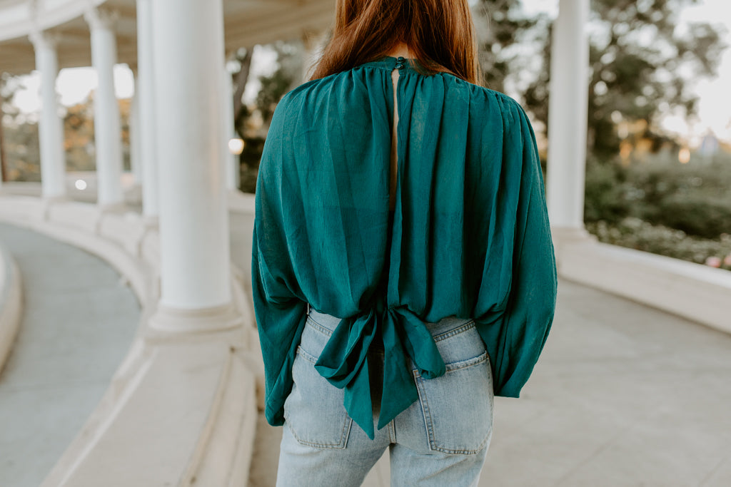 Teal Woven Top