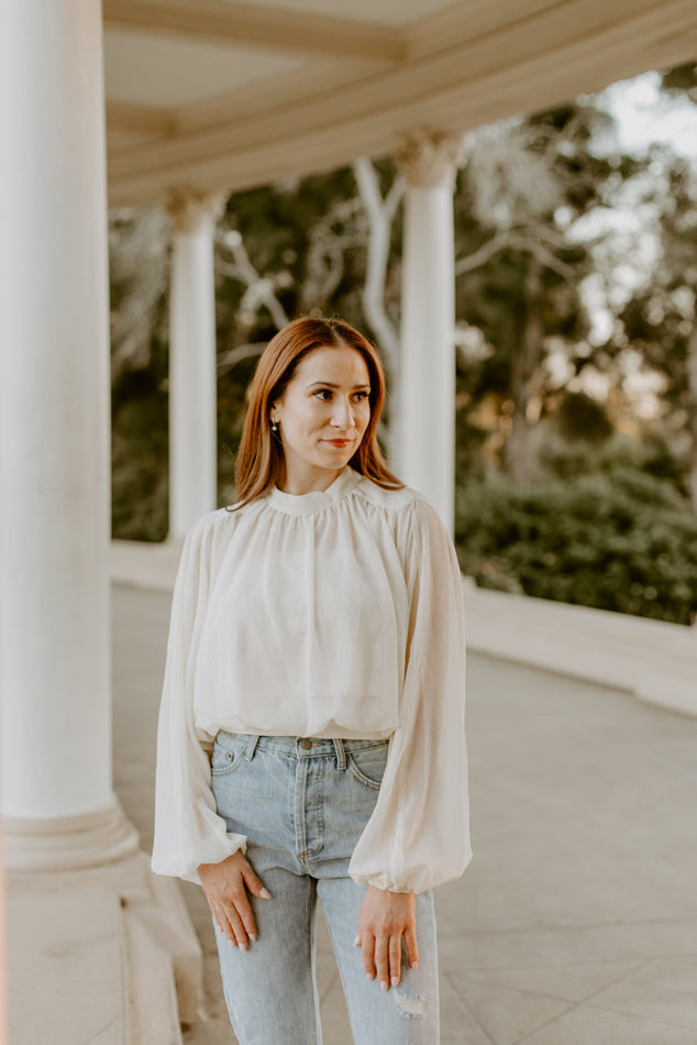 Cream Woven Top