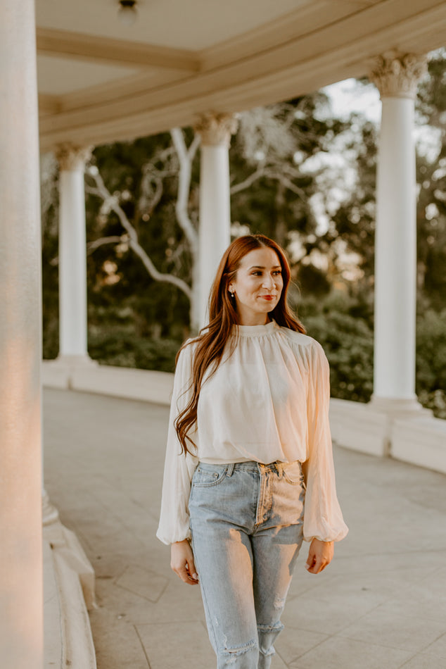 Cream Woven Top