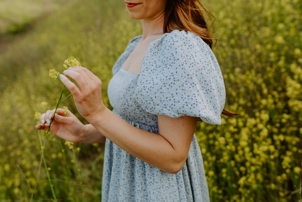 Blue Floral Mini Dress