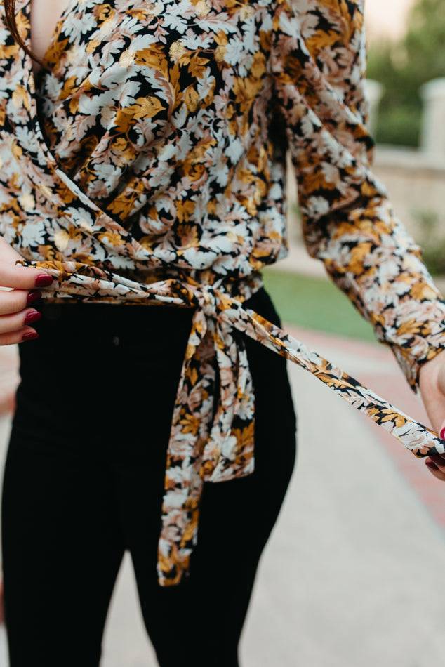 Metallic Surplice Top