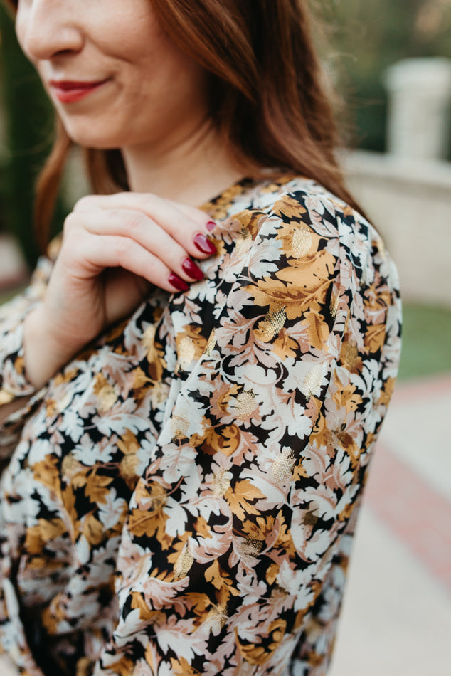 Metallic Surplice Top