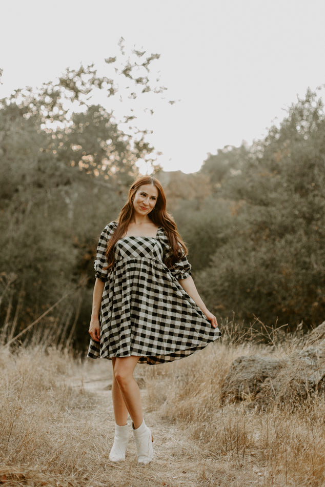 Black Check Dress