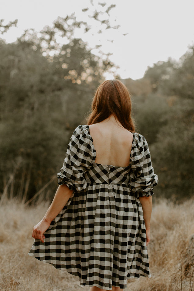 Black Check Dress