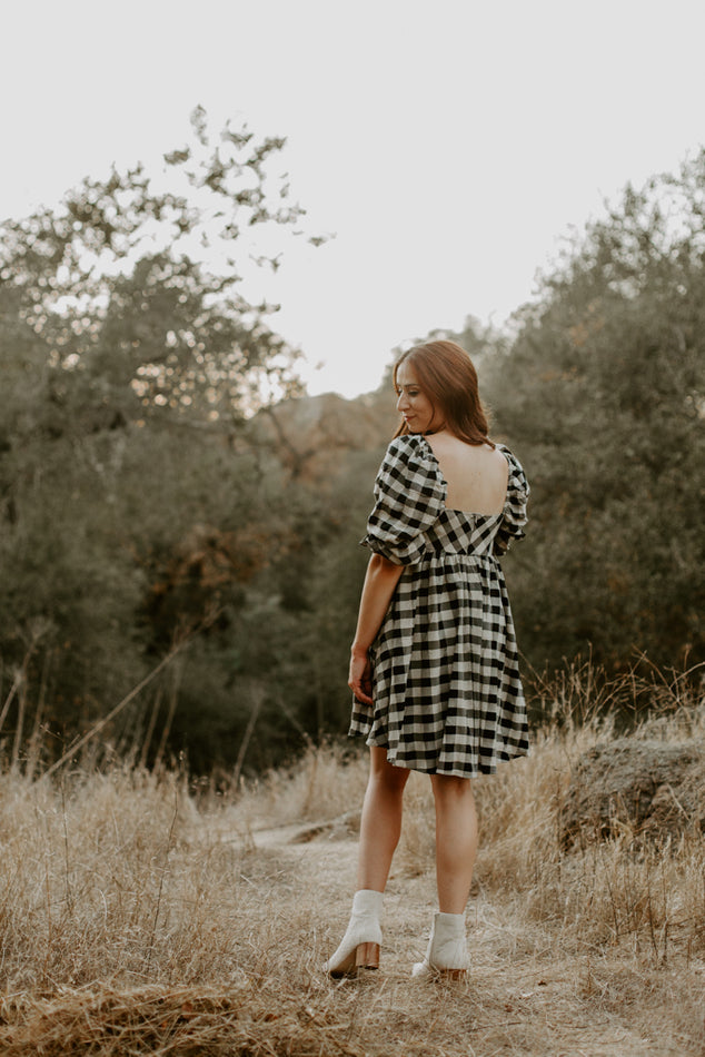 Black Check Dress