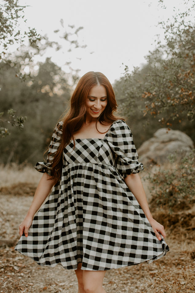 Black Check Dress