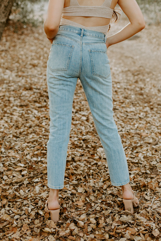 Cotton Ripped Distressed Highwaisted Boyfriend Jeans